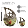 thumbnail image 2 of MUKTIVE Cardinal Burial Adult Urn, Urns for Human Ash, (1 Large 10 ", 4 Keepsake 3 "), Combo Sets With Velvet Bag, Funeral Ashes, Funeral Urns for Human Ashes Adult, Burial Urn for Male & Female, 2 of 7
