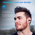 thumbnail image 2 of Open Ear Wireless Earbuds, Clip-On Earphones Bluetooth Headphone with Power Display Charging Case, Waterproof Sports Headsets for Cycling Driving, Running and Work,Black, 2 of 7