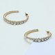 thumbnail image 4 of par de pendientes semicirculares de aleación para mujer con decoración de diamantes de imitación, regalo de joyería dorado, 4 of 5