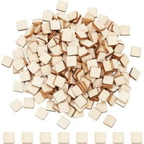 300 Pcs Unfinished Wood Pieces 0.4x0.4 Inch Rectangle Blank Wooden Cutouts Basswood Sheet Craft Wood Sheets Board for Wood Burning Arts and Crafts Wood Engraving DIY