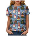 thumbnail image 6 of TOWED22 Christmas Shirts for Women Xmas Holiday T‑Shirt Cute Graphic Tee Top,3XL, 6 of 9