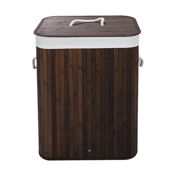 Cesta de bambú para guardar ropa sucia, organizador para hotel, guardería y hogar. 40x30x60cm Marrón