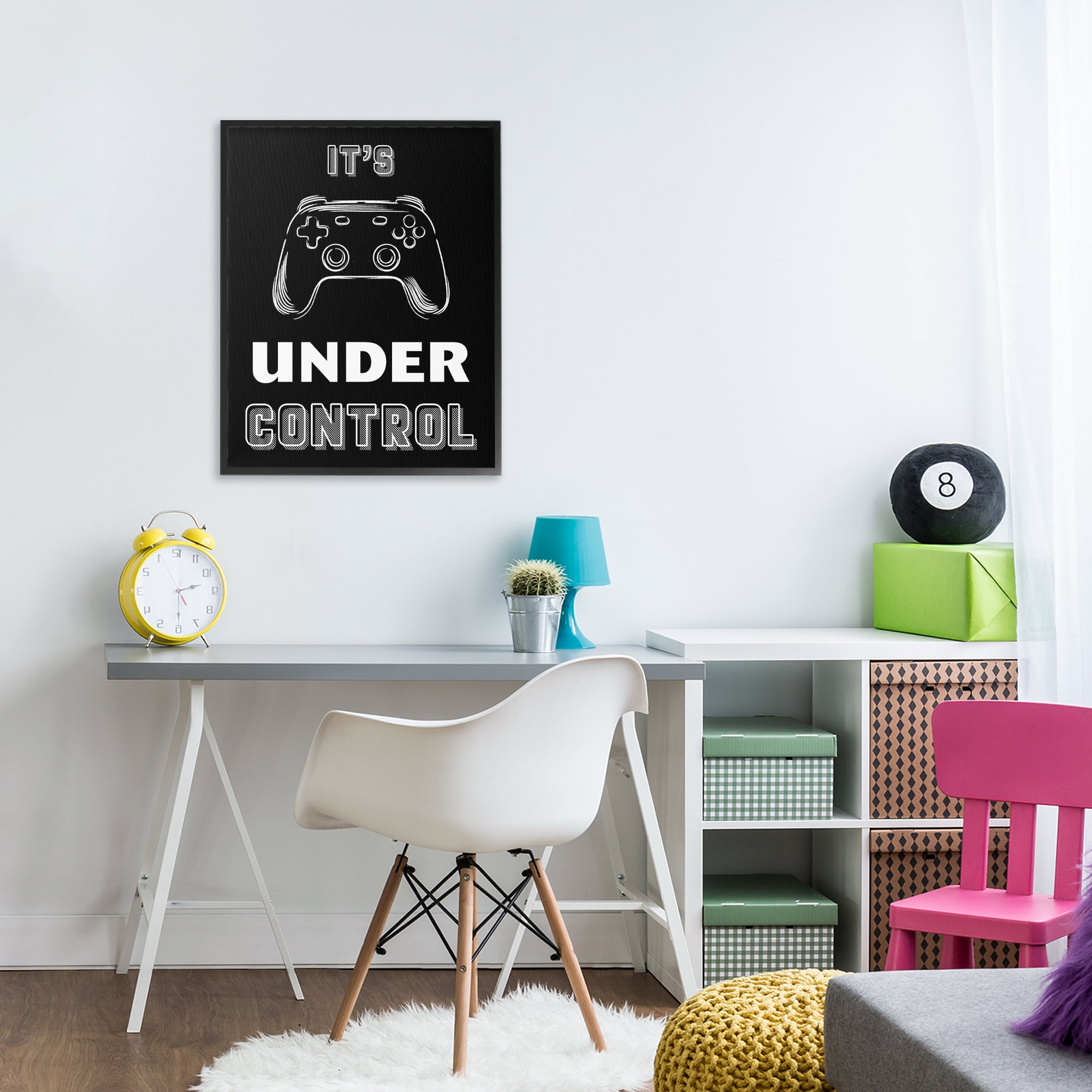 Stupell Industries Under Control Gamer Black Framed Giclee Art, design by Marcus Prime