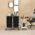 thumbnail image 2 of GOFLAME 12-Drawer Rolling Storage Cart, Multipurpose Organizer Cart with 2 Sizes Plastic Drawers, Mobile Utility Cart with Lockable Casters for School, Home Office, Beauty Salon, Black, 2 of 9