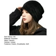 thumbnail image 7 of comerut Women Beanie Hat Elastic Soft Solid Color Baggy Slouchy Keep Warm No Brim Plush Women Winter Beanie Fashion Accessories, 7 of 7
