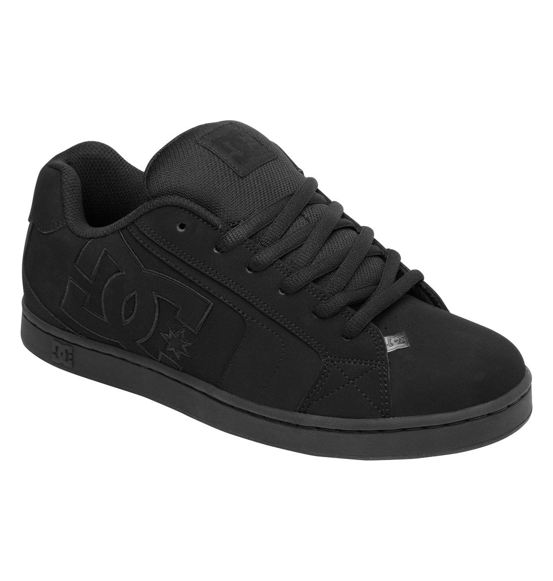 DC Pure SE 301024 Mens Black Leather Lace Up Athletic Skate Shoes 