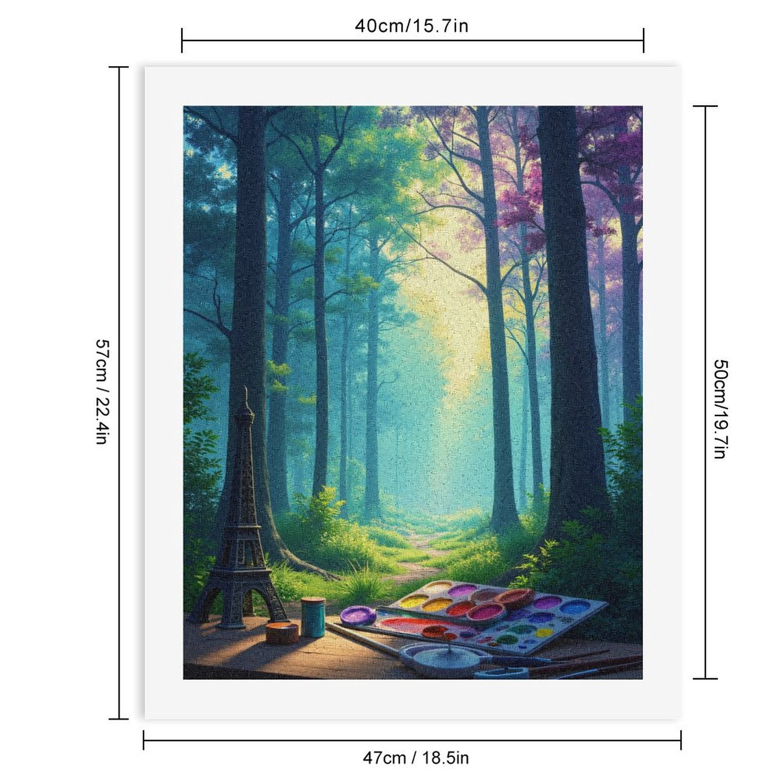 Paint By Numbers Kit for Adults Beginner - Forest Painting Art Supplies Pathway DIY Canvas Painting Kits for Adults, Frameless Paint By Number for Adults for Home Wall Decor 16x20 Inch