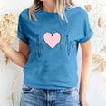 thumbnail image 3 of Fesfesfes Women T Shirt Women's Valentine's Day Love Printed Short Sleeved T-shirt Top Short Sleeved Round Neck Top/Shirt Raglan Shirt Women L(US:8), 3 of 6