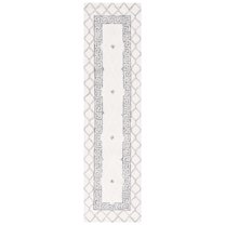 SAFAVIEH Casablanca Claudia Medallion Runner Rug, Ivory/Black, 2'3" x 9'