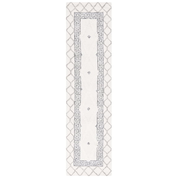 SAFAVIEH Casablanca Claudia Medallion Runner Rug, Ivory/Black, 2'3" x 9'