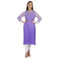 thumbnail image 4 of Bimba PrintedDesignerKurtaFor Womens Straight Kurti V-Neck EthnicTraditionalWear - Cotton Modal, 4 of 6