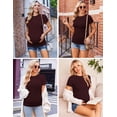 thumbnail image 3 of Ekouaer Women's Maternity Tee Shirt Short Sleeve 3 Pack Pregnancy Tops for Mama Clothes Black/Burgundy Red/Army Green, 3 of 7