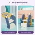 thumbnail image 2 of 2 in 1 Potty Training Seat with Step Stools Ladder for Kids Boys Girls Toddlers, Blue, 2 of 10