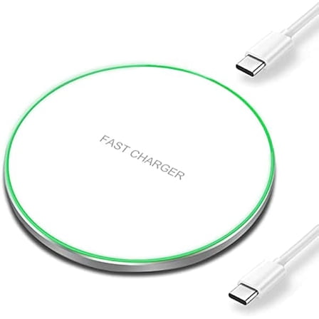 FU199920W Fast Wireless Charger Pad,Wireless Phone Charging Station Compatible with iPhone 16/15/14/13/12/11/SE/X/AirPods,Fast Charge for Samsung Galaxy S25/S24/S23/S22/Note/Buds/Buds  ,Pixel,LG