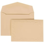 JAM Paper Wedding Invitation Set, Small, 4 7/8 x 3 3/8, Ivory Card Full Lily Border with Ivory Envelope Ivory Lily, 100/pack