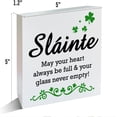 thumbnail image 3 of Zomyto 7x7 Inch St Patricks Day Decor Farmhouse St Patricks Day Decorations Slainte Irish St. Patrick's Day Wood Sign for Home Shelf lrish Decor, 3 of 8