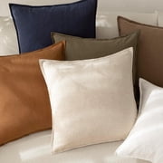 Fancy Homi 2 Packs Natural Beige Decorative Linen Soild Throw Pillow Covers 18x18 Inch for Living Room Couch Bed sofa, soft Square Farmhouse Vintage Cushion Cases Modern Home Décor, Cream 45x45 cm