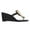 Black, variant on YDN Women Open Square Toe Metal Flip Flops Slip on Wedge Mid Heel Slide Mules Casual Dressy Work Sandals Size 7 White