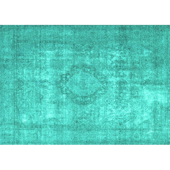 Ahgly Company Indoor Rectangle Persian Turquoise Blue Traditional Area Rugs, 4' x 6'