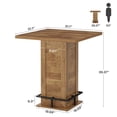 thumbnail image 5 of Fnova 31 Inch Square Bar Height Table with Metal Footrest, Industrial Bar Table for Home Bar Bistro Cafe Small Space, 5 of 14