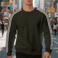 thumbnail image 2 of ZHOGXU Men's Casual Pullover Long Sleeve Round Neck Striped Print Slim Fit Comfortable Lightweight Sweatshirt For Autumn Winter Daily Wear,Brown,S, 2 of 7