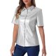 thumbnail image 4 of CAMISA DE CUERO PU INSPIRE CHIC CON BOTONES PARA MUJER, BLUSA DE MANGA CORTA CON COLLAR, CHAQUETA, TOP DE FIESTA Y CLUB TALLA XS PLATA, 4 of 6