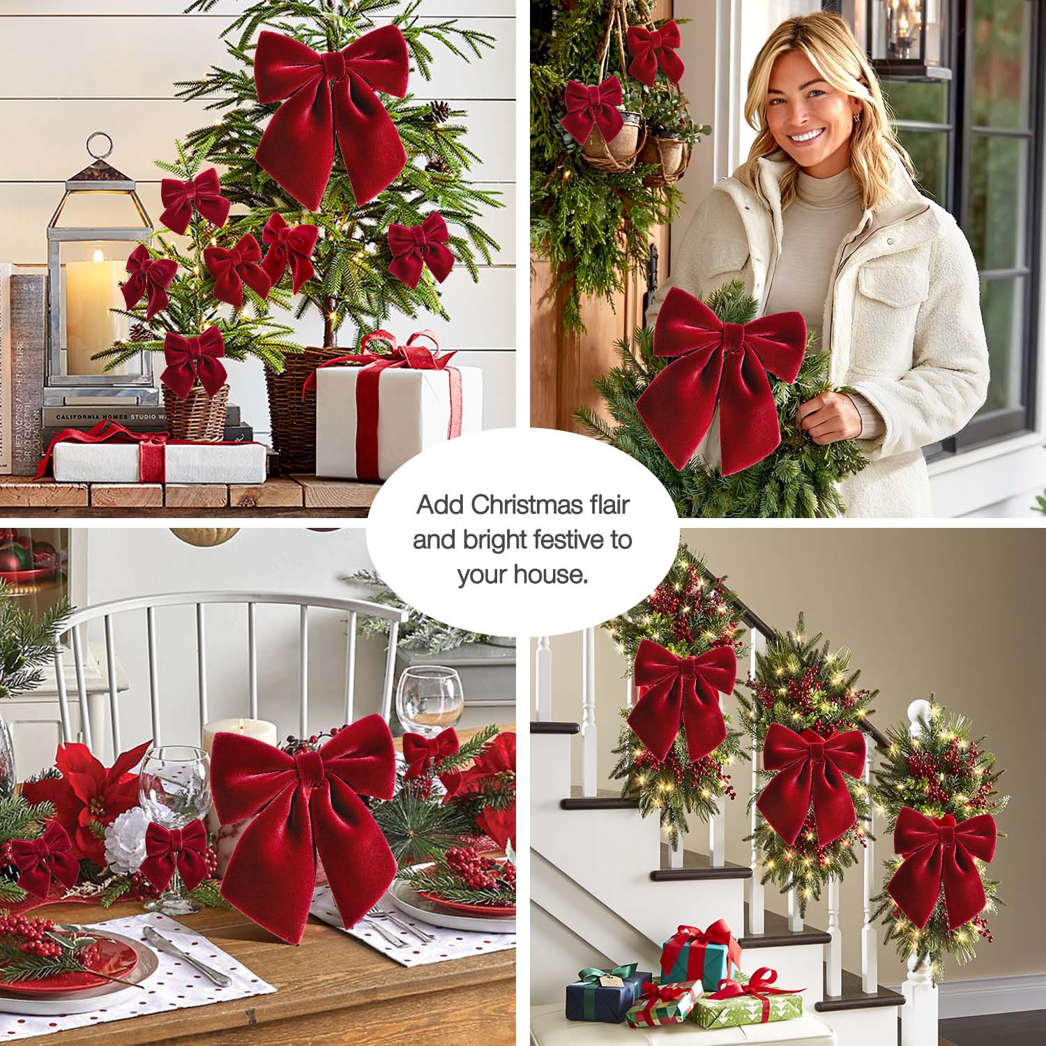 Ayieyill Velvet Christmas Tree Bows, 13-Pack Burgundy photo 5