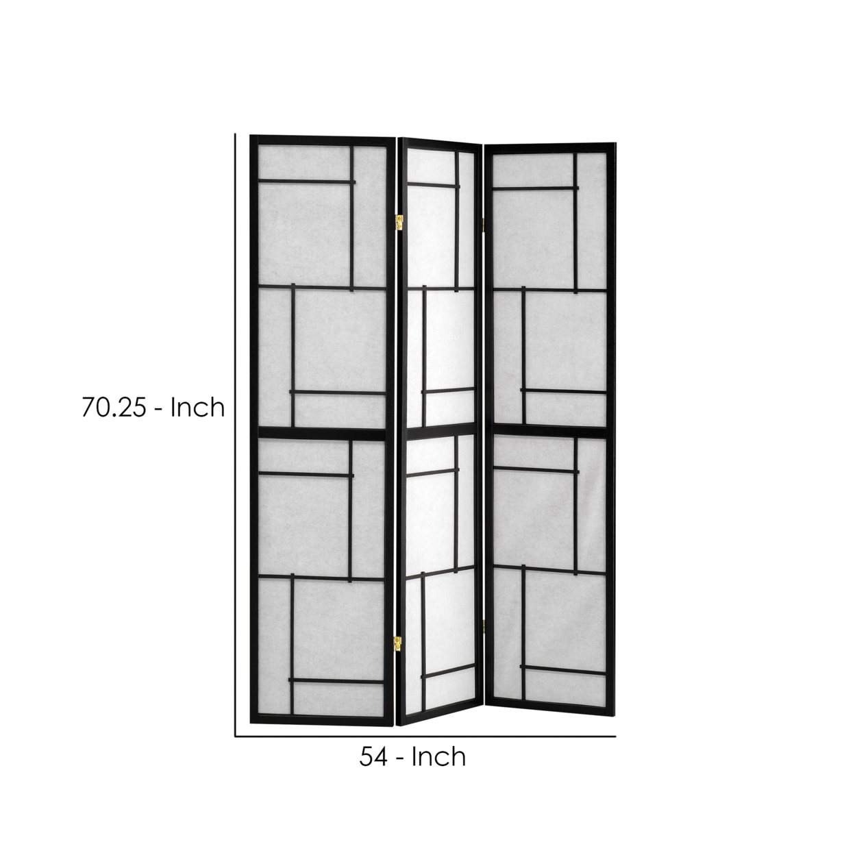 Monarch Specialties Damis 3-Panel Folding Floor Screen Black And White - image 5 of 5