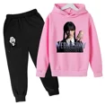 thumbnail image 4 of Nueva sudadera con capucha y pantalones de primavera y otoño de Wednesday Addams para niños, 2 piezas, trajes de 2 a 14 años, ropa de calle para niños y niñas, ropa de bebé para niños, 4 of 5