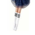 thumbnail image 3 of Luxsea Girls Knee High Long Socks for Kids Stripes Pattern Tall Cute Cotton Sports Old School White Socks Skate Children Baby Long Tube Leg Warm, 3 of 4