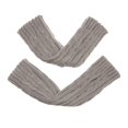 thumbnail image 2 of Winter Thick Warm Arm Warmers Twist Fingerless Gloves Fingerless  Mittens Long Knitted Gloves Button Mitten KHAKI, 2 of 8