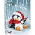 thumbnail image 1 of HOMFUN-pintura de diamante redondo/cuadrado completa, cuadro artesanal 5D, punto de cruz bordado 3D de "pingüino de Navidad de invierno", regalo para decoración del hogar, 1 of 4