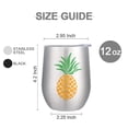 thumbnail image 2 of Life's Easy Pineapple 12 oz. Stainless Wine Glass Tumbler with Lid,18/8 Stainless Steel Vacuum Insulated Cup Gift for Mother Wife Daughter Sister. Coffee Cocktails Drinks, Set of 1 (Silver Pineapple), 2 of 8