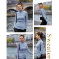 thumbnail image 4 of Jersey v28 de manga larga de punto con cuello alto elástico para mujer, 4 of 5