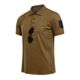thumbnail image 4 of OIOLOYJM Mens Golf Shirts Summer Short Sleeve Mesh Casual Quick Dry Breathable Polo Shirts Basic Work Athletic Collared T Shirtswith Arm Magic Snap (No Glasses) Camel L, 4 of 5