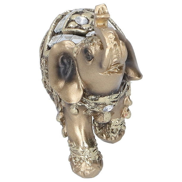 Estatuilla De Elefante, Estatuilla Decorativa De Elefante Dorado Lindo De Resina, Para Oficina, Hotel, Café, Hogar