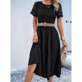 thumbnail image 5 of Women'S Spring Summer Solid Color Elegant Dresses Crewneck Cut Out Maxi Dress Black XL, 5 of 9