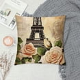 thumbnail image 2 of Nawypu  Set of  Throw Pillow Cushion Cover Paris Eiffel Tower Symbols with Floral Camellia Decorative Pillow Cases for Romantic Couple Gift Pillow Cover  Tower Flower), 2 of 5