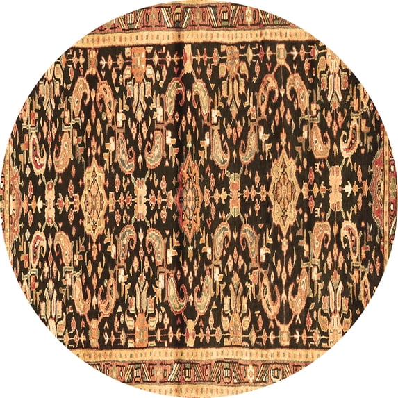 Ahgly Company Indoor Round Animal Brown Traditional Area Rugs, 6' Round