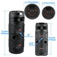 thumbnail image 3 of RIDWIND Portable Bluetooth Party Speaker with Dual 6.5" Subwoofers, 4000W,TWS Stereo, Deep Bass, Rechargeable Battery, AUX/FM, LED Lights, Remote & Mic for Indoor/Outdoor Events, 3 of 10