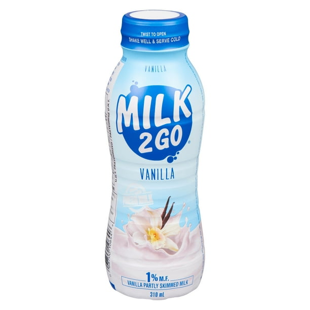 Milk2Go 1% Vanilla Partly Skimmed Milk, 310 mL