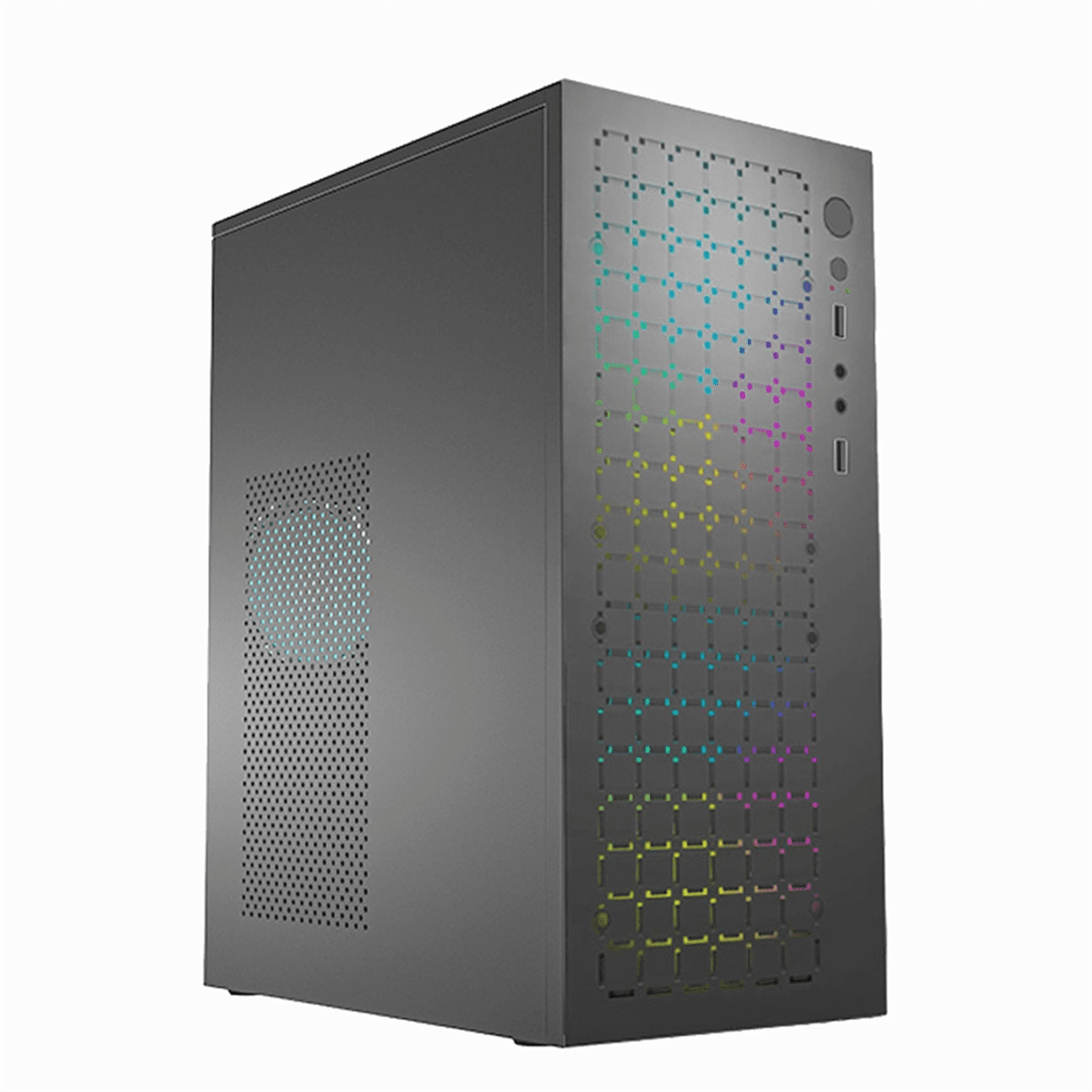 MINI Computer Case M-ATX/ ITX Computer PC USB2.0 Chassis Support SSD 3.5 Inch HDD Mini PSU Case,1 x computer case,Black