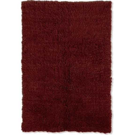 Linon Home Décor New Flokati Area Rug Collection, Burgundy, 2.33 x 8.5