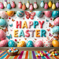 thumbnail image 3 of LUUFILx Easter Backdrop Happy Banner Background Easter Party Decorations Photography Props Spring Celebration Festive Decor Event Supplies, 3 of 8