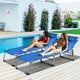 thumbnail image 4 of Costway Tumbona Ajustable Plegable Silla Reclinable de Playa con Cojines para Acostarse Boca Abajo/Arriba y Cavidad Facial Azul, 4 of 9
