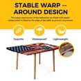 thumbnail image 4 of American Flag Table Cloths for 4 Foot Rectangle Tables, Blue Red USA Flag Eagle Wreath Patio Waterproof Elastic Fitted Tablecloths, Washable Rectangular Table Cover for Camping, 4 of 8