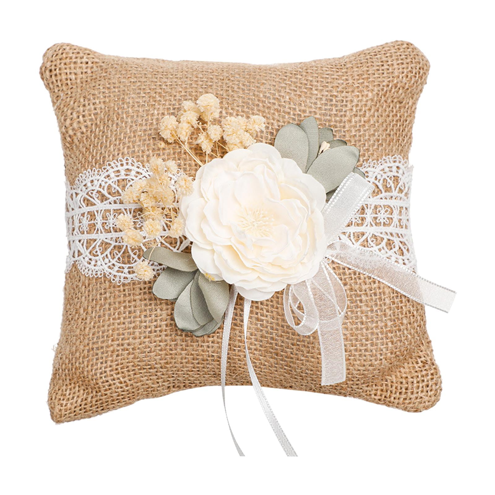 Wedding Pillow Rings Bearer Pillows with Ribbons European Style