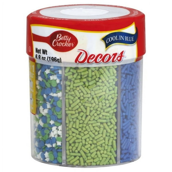 Betty Crocker Dessert Sprinkles, Cool in Blue Colors, 6.9 Ounces