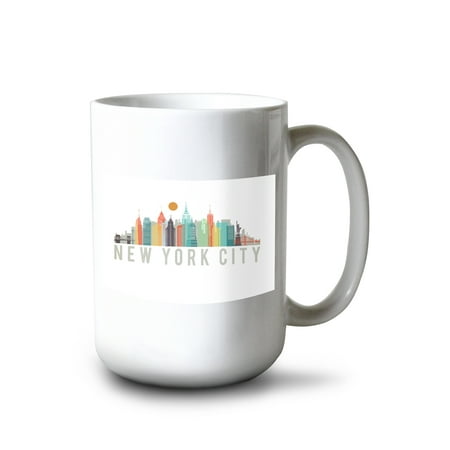 

15 fl oz Ceramic Mug New York City City Vector Opacity White Version Dishwasher & Microwave Safe