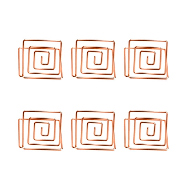 10pcs Square Memo Photo Holder Metal Paper Holders Note Clips for Wedding Party Table Decoration (Rose Gold)